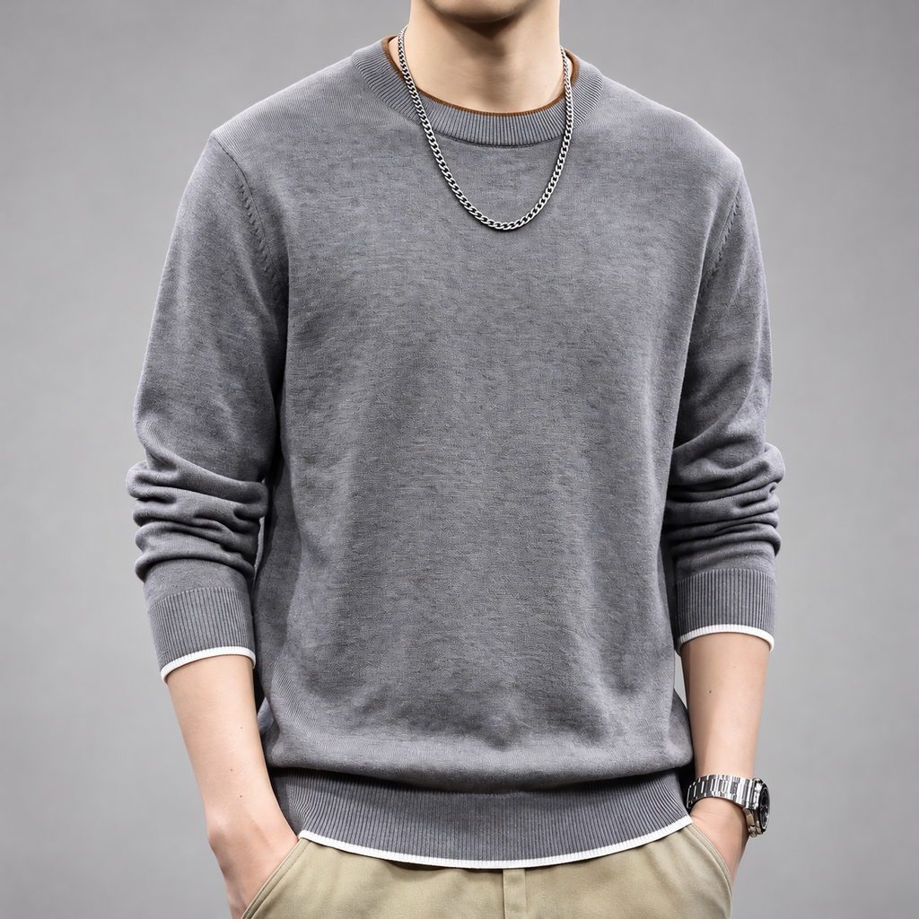 Harbor Men’s Crewneck Knit Sweater with Ribbed Trim