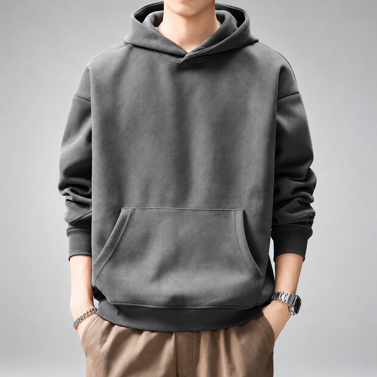 Truman Men's Relaxed Fit Pullover Hoodie with Kangaroo Pocket