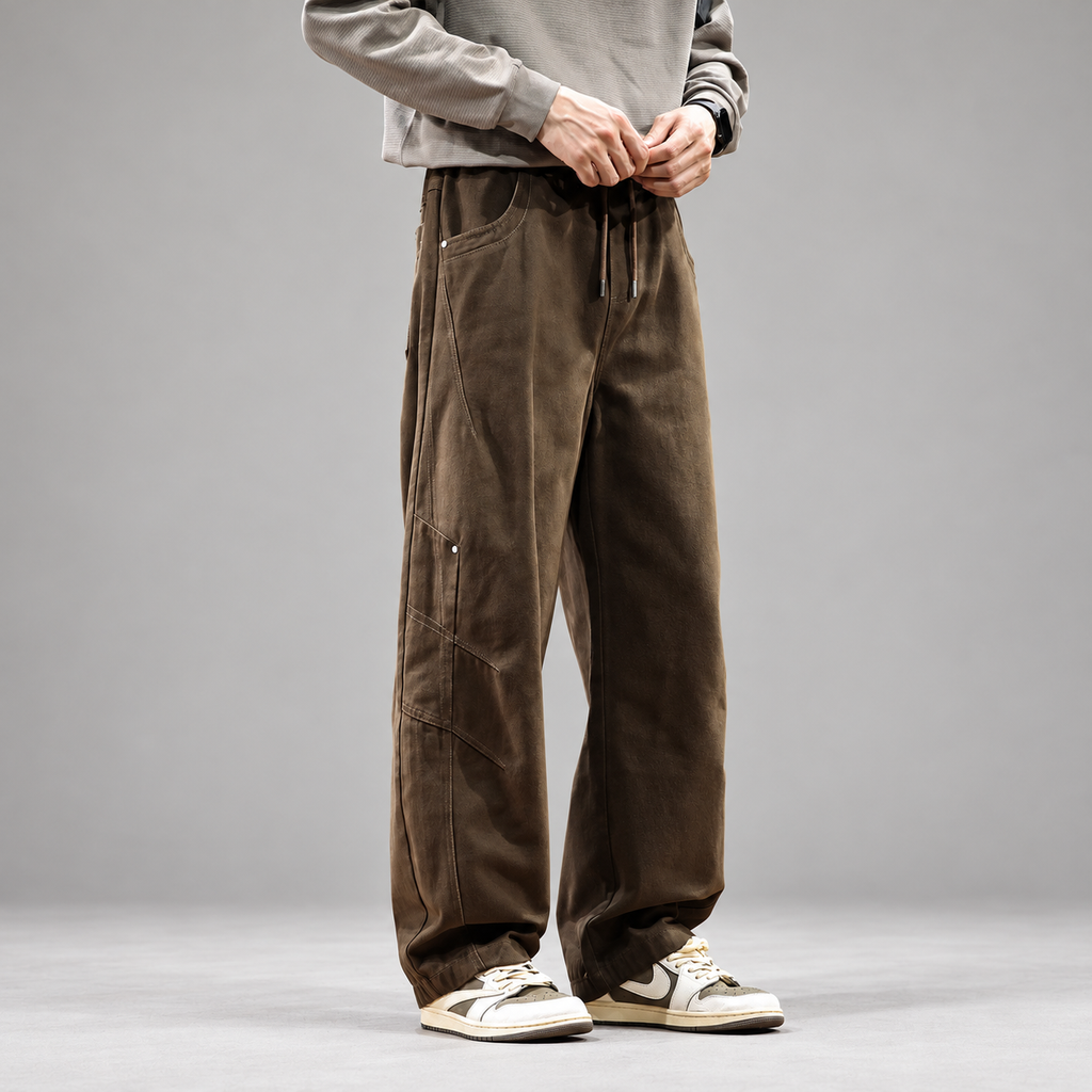 Harrison Ashcombe Men’s Wide-Leg Drawstring Utility Pants