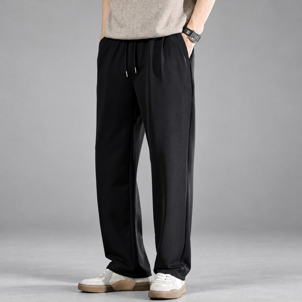 Anderson Men's Pleated Wide-Leg Drawstring Pants