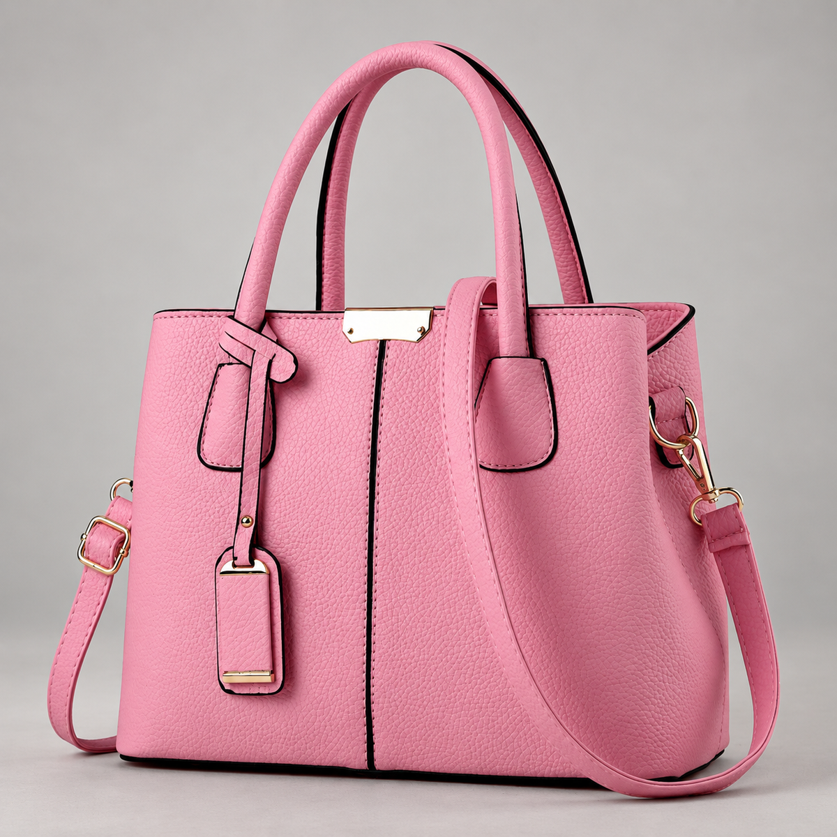 Alexa Women’s Double Handle Handbag with Gold-Tone Details