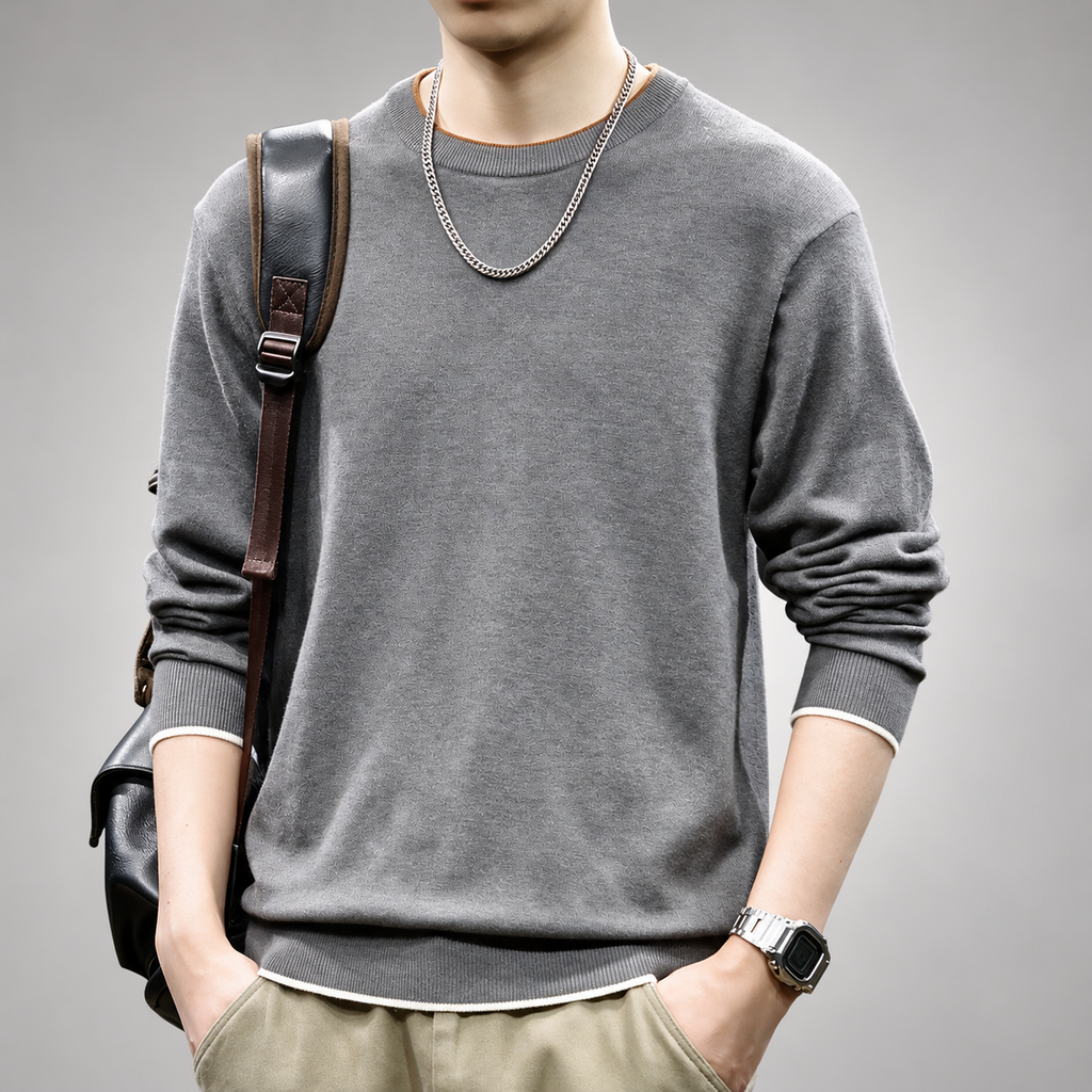 Harbor Men’s Crewneck Knit Sweater with Ribbed Trim