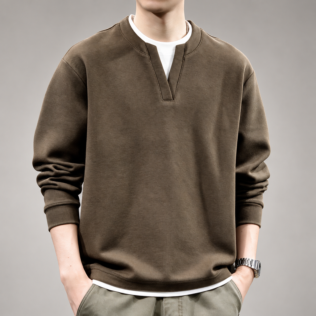 Ansley Men’s Notch-Neck Knit Pullover