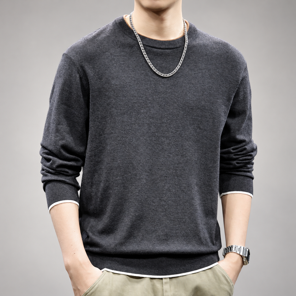 Harbor Men’s Crewneck Knit Sweater with Ribbed Trim