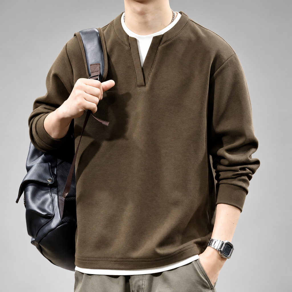 Ansley Men’s Notch-Neck Knit Pullover