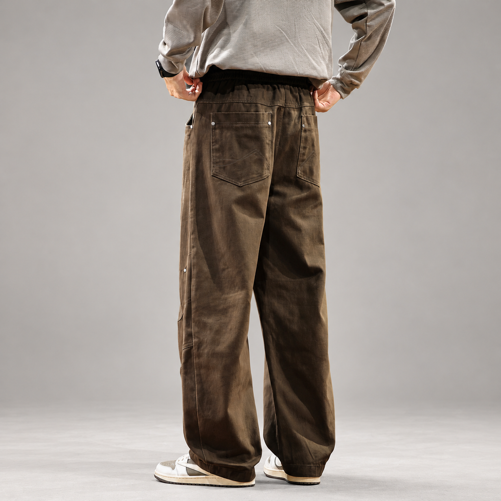 Harrison Ashcombe Men’s Wide-Leg Drawstring Utility Pants