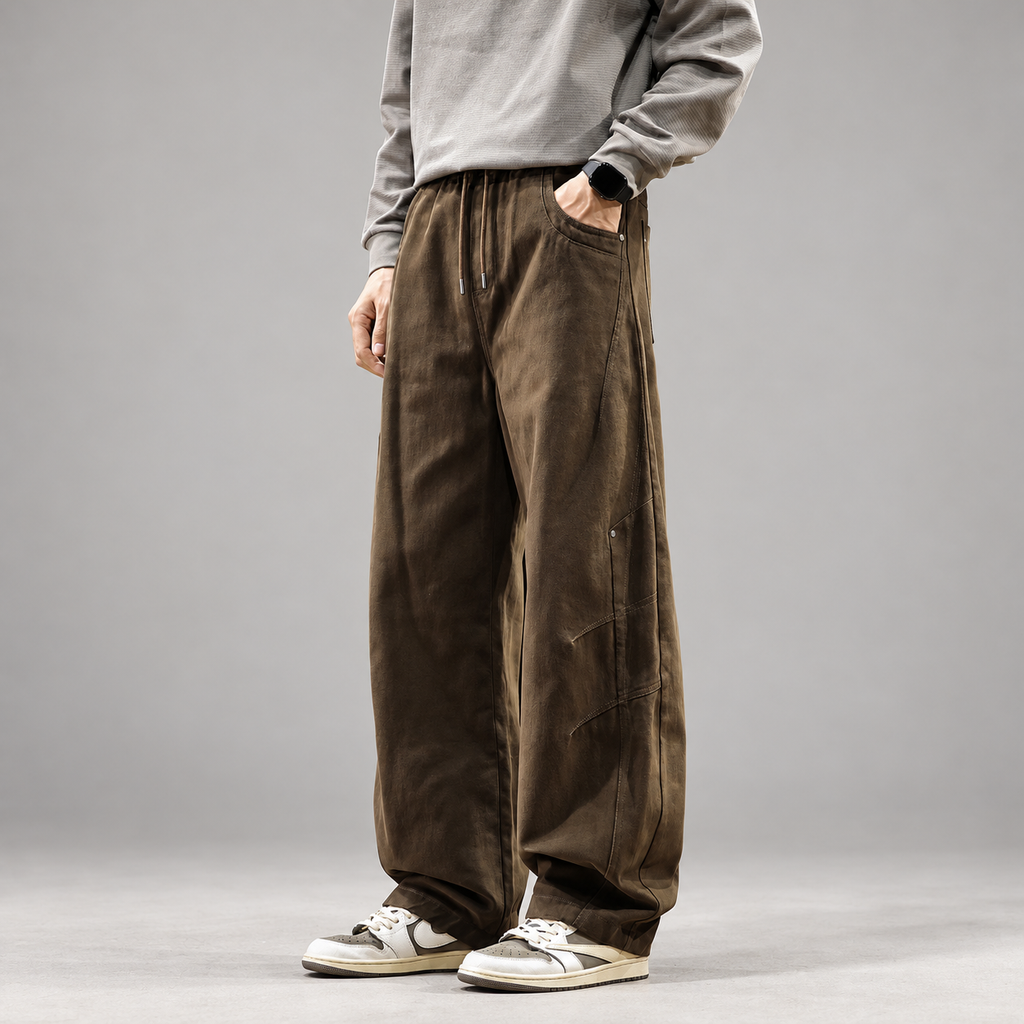 Harrison Ashcombe Men’s Wide-Leg Drawstring Utility Pants