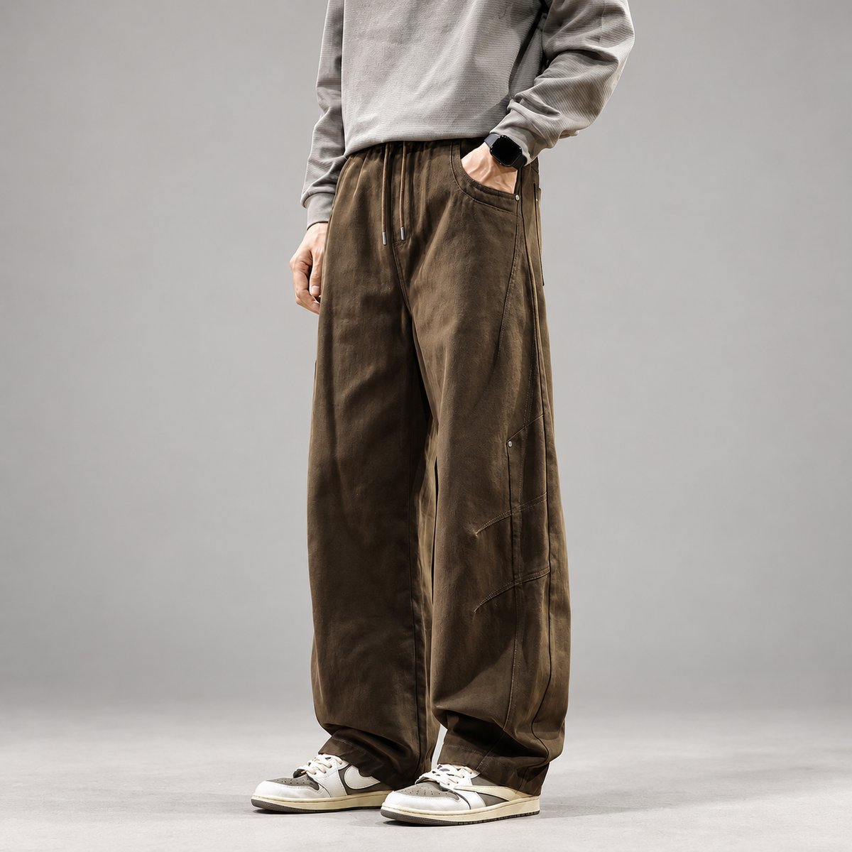 Harrison Ashcombe Men’s Wide-Leg Drawstring Utility Pants