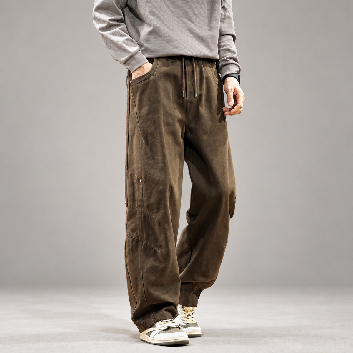 Harrison Ashcombe Men’s Wide-Leg Drawstring Utility Pants