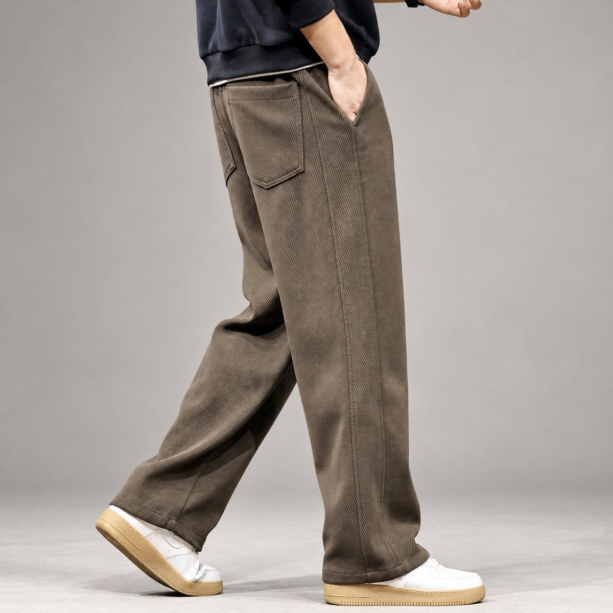 Marksen Men’s Relaxed Straight-Leg Ribbed Pants