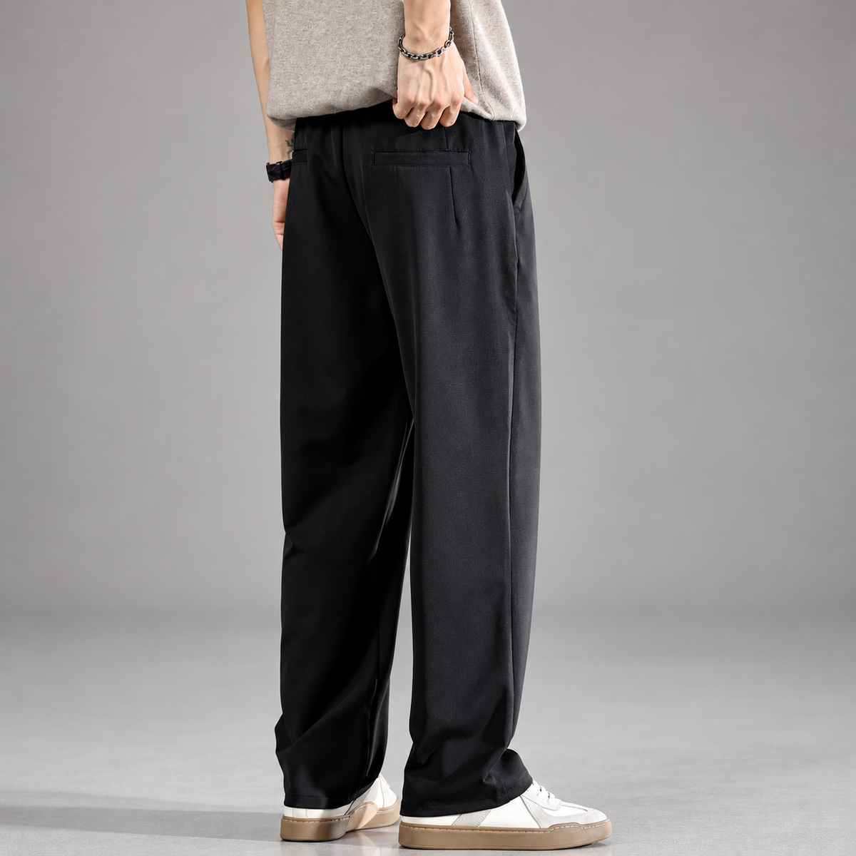 Anderson Men's Pleated Wide-Leg Drawstring Pants