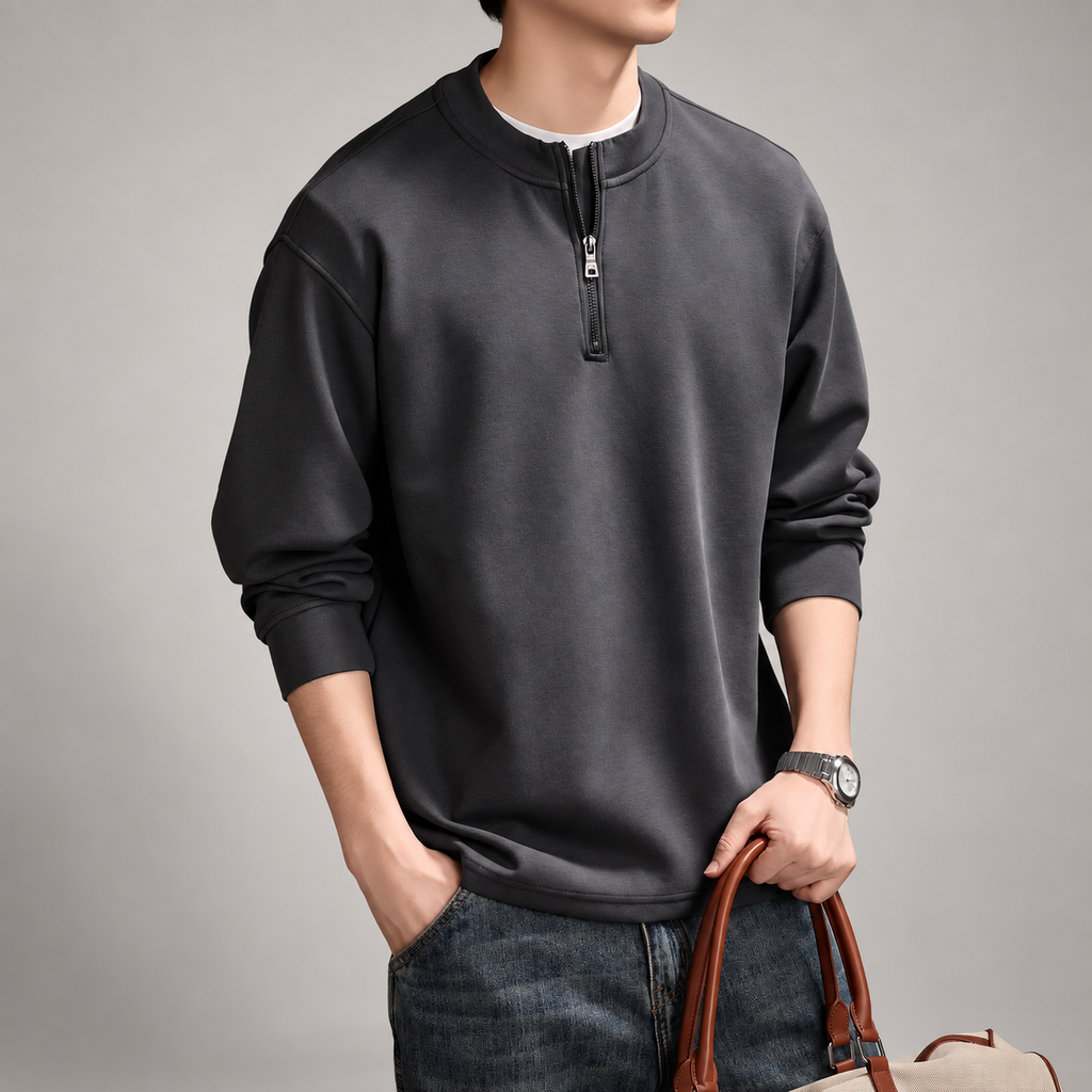 Florent Men's Relaxed Fit Quarter-Zip Pullover