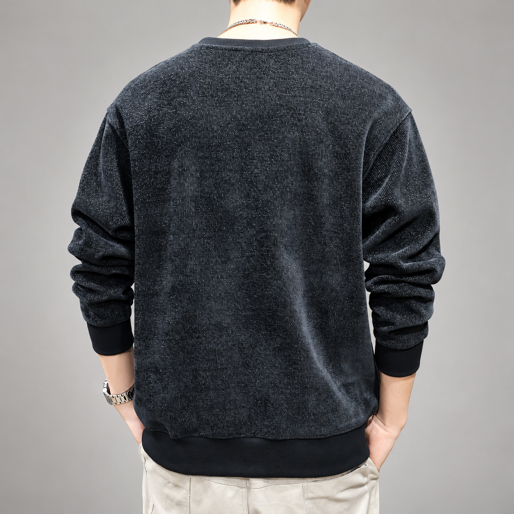 Tobin Men’s Textured Color Block Crewneck Sweatshirt