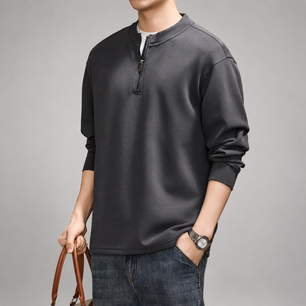 Florent Men's Relaxed Fit Quarter-Zip Pullover