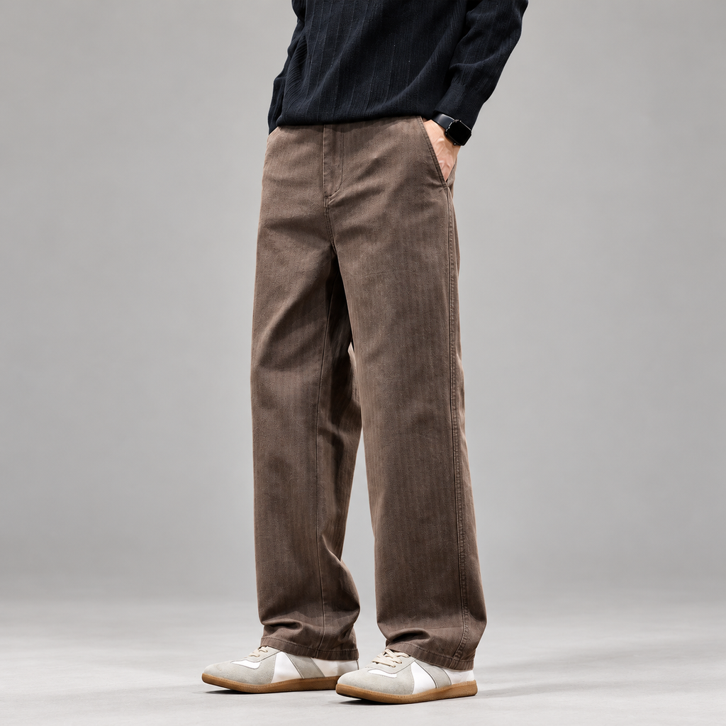 Gianluca Moretti Men's Washed Wide-Leg Pants