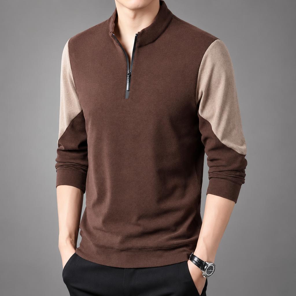 Preston Men’s Color-Block Quarter-Zip Pullover