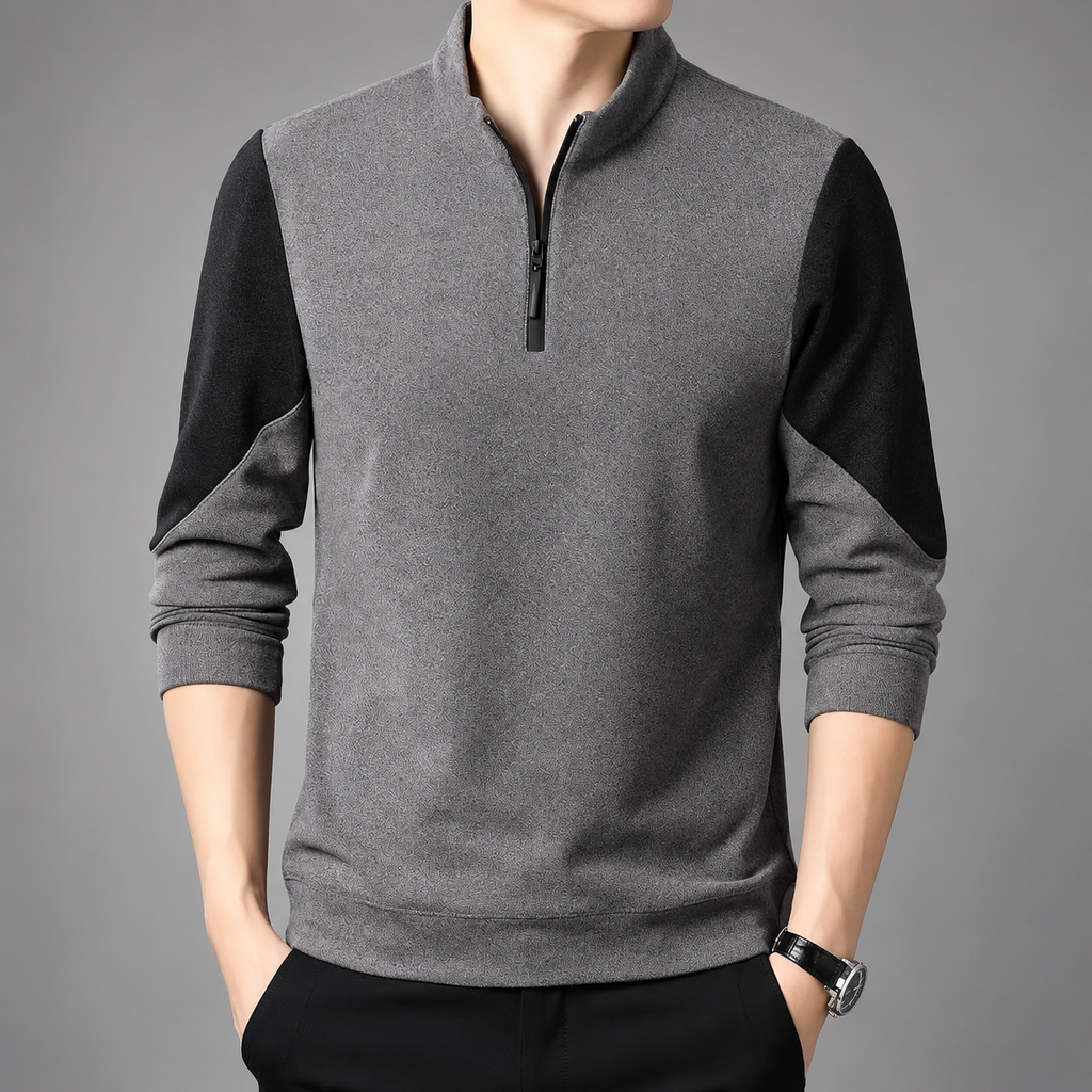 Preston Men’s Color-Block Quarter-Zip Pullover
