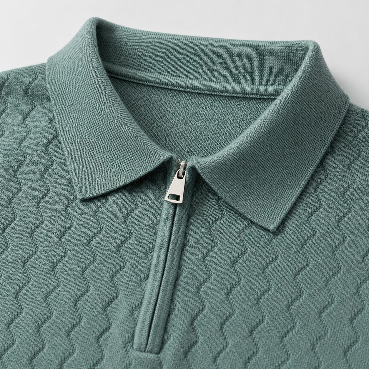 Preston Textured Quarter Zip Knit Polo Sweater