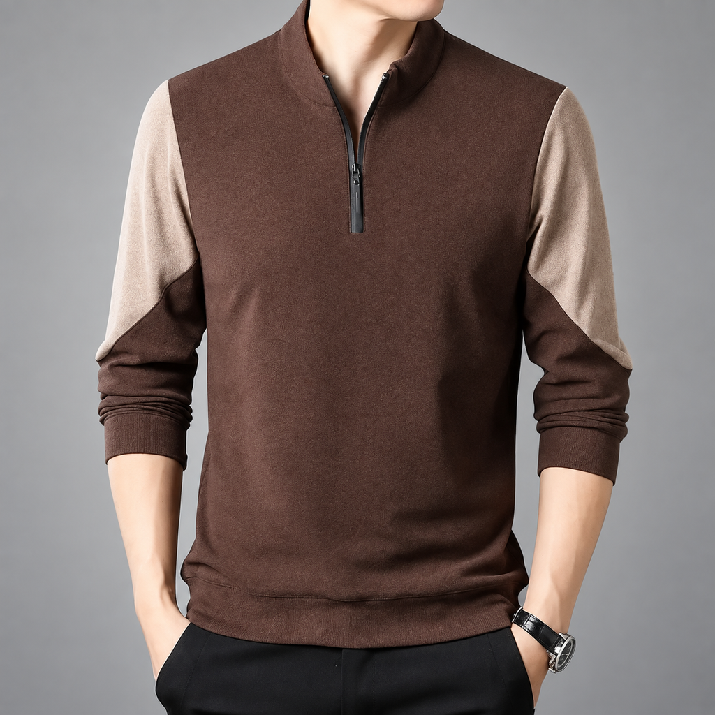 Preston Men’s Color-Block Quarter-Zip Pullover