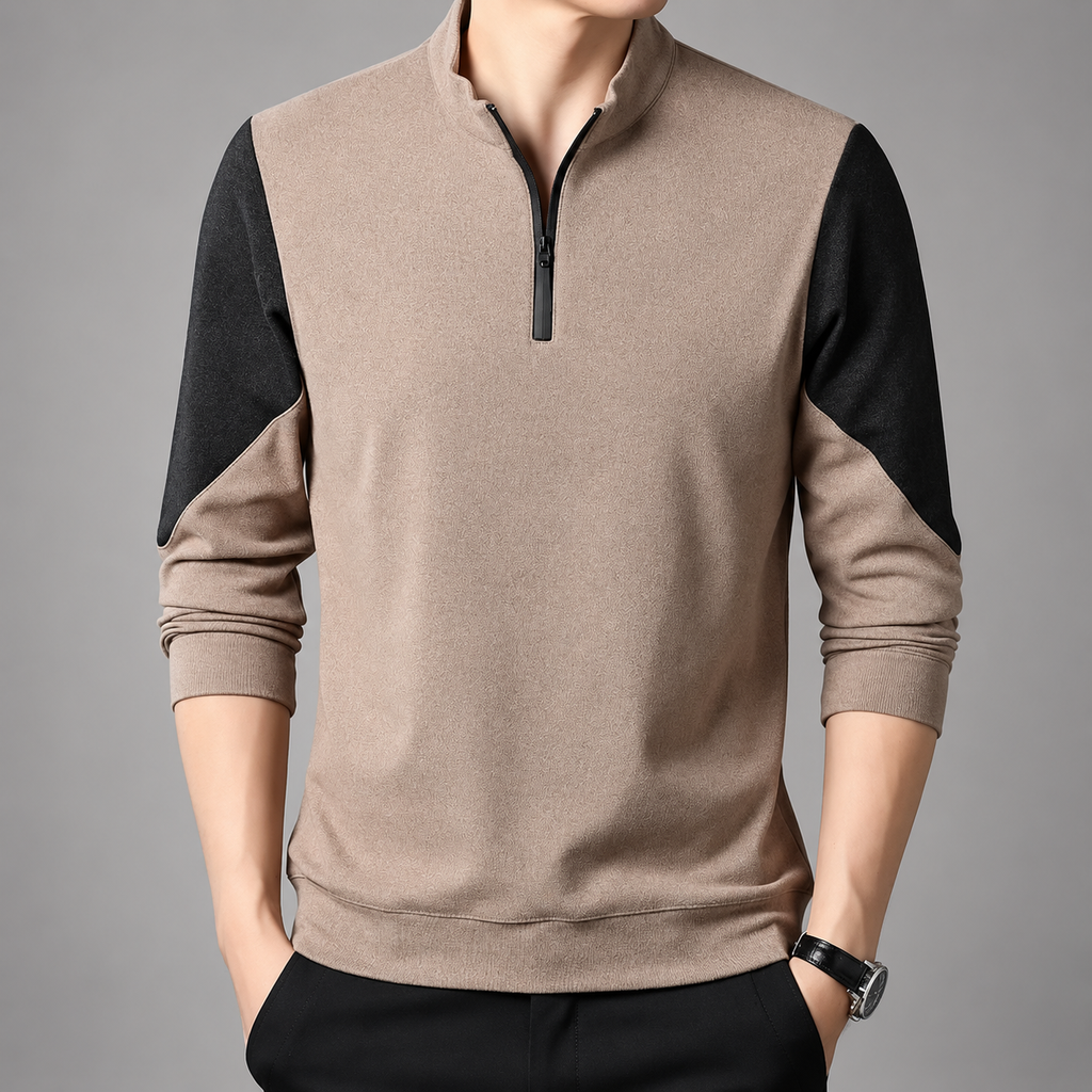 Preston Men’s Color-Block Quarter-Zip Pullover