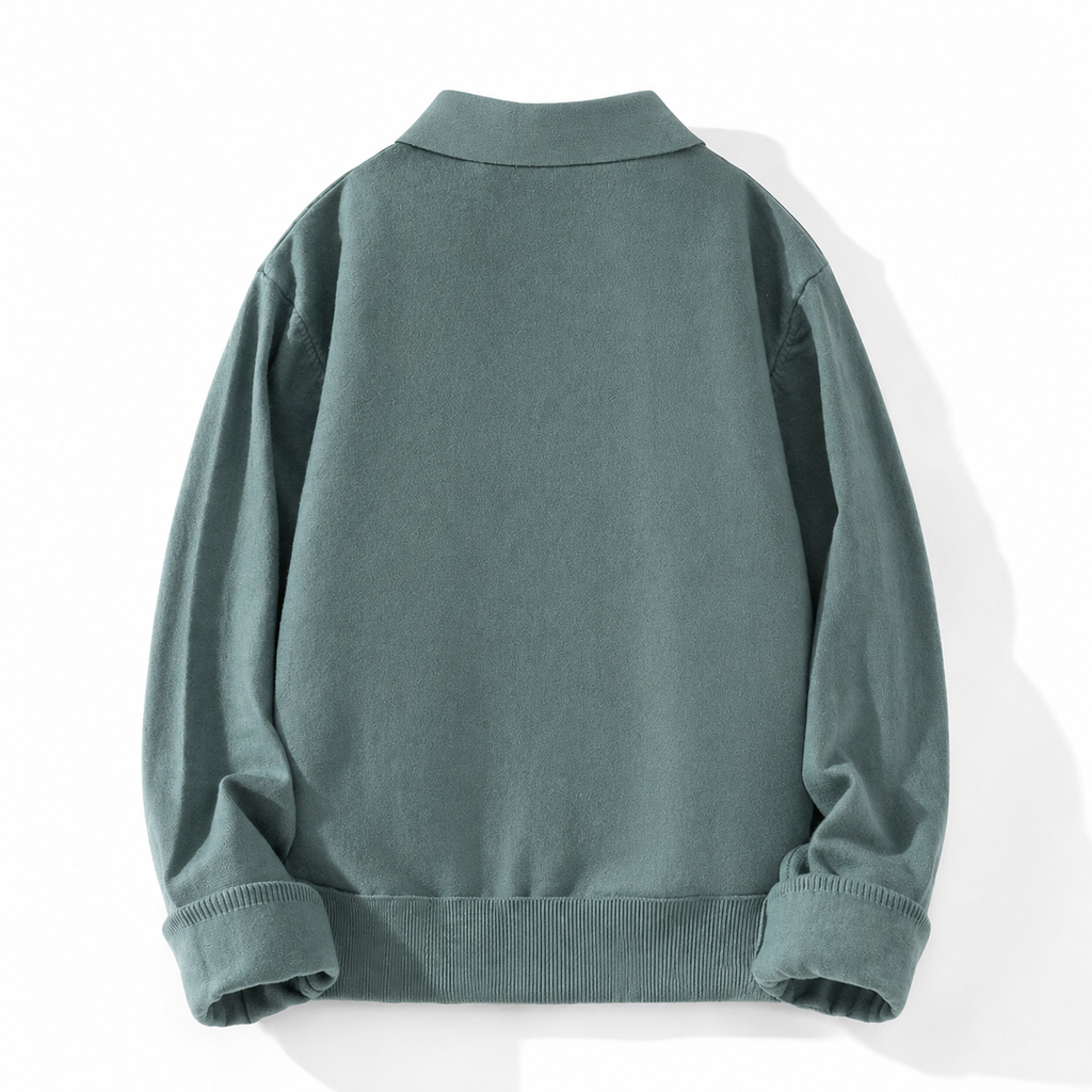 Preston Textured Quarter Zip Knit Polo Sweater