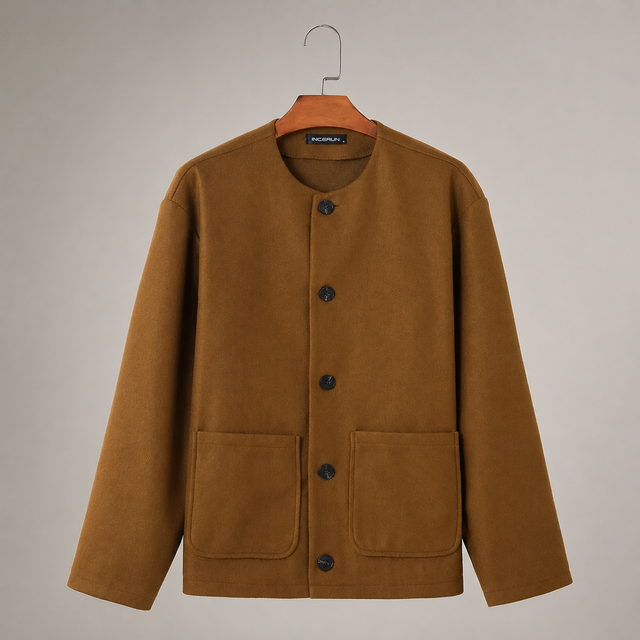 Rayden Round Neck Button-Up Jacket
