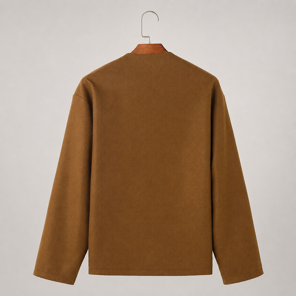 Rayden Round Neck Button-Up Jacket