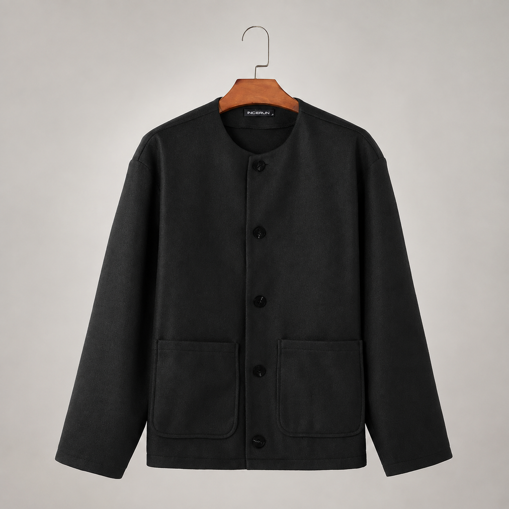 Rayden Round Neck Button-Up Jacket