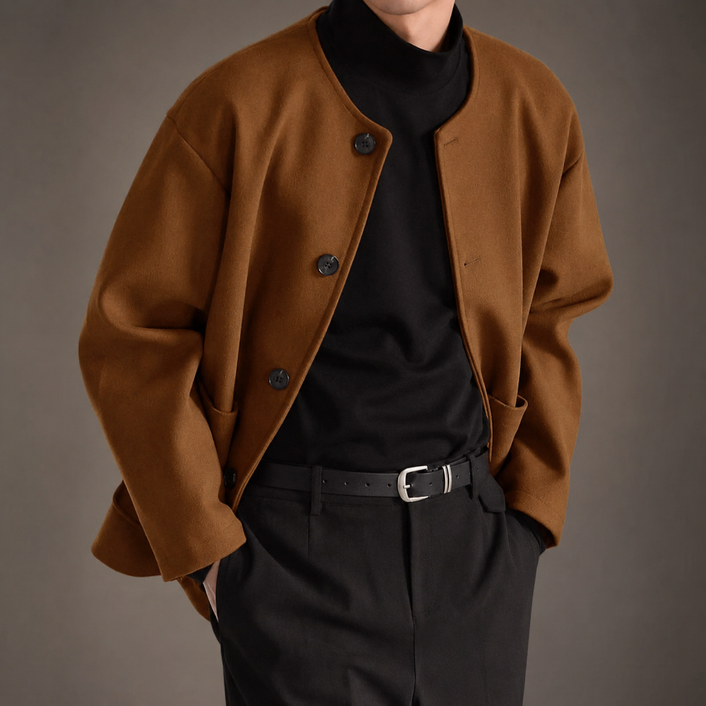 Rayden Round Neck Button-Up Jacket