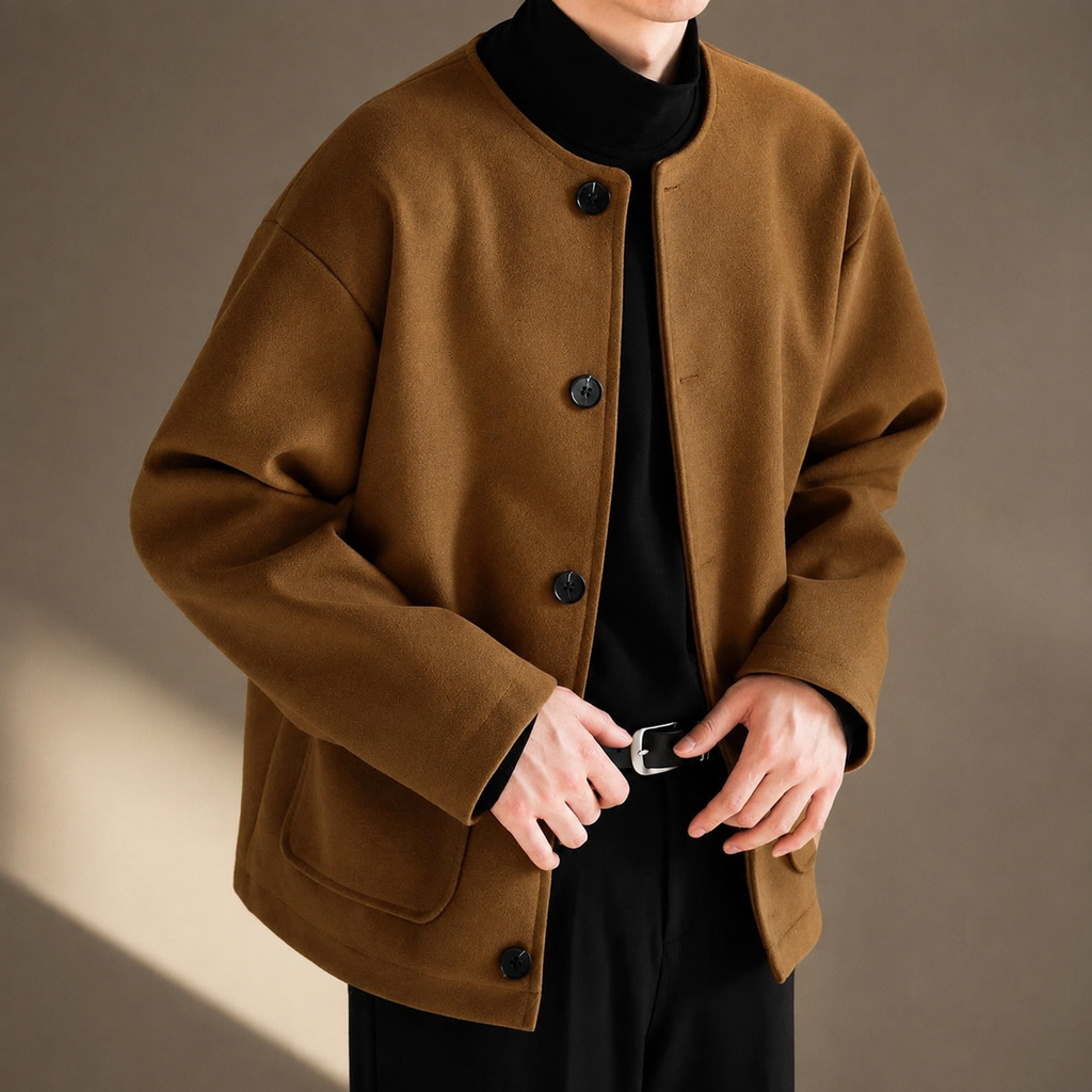 Rayden Round Neck Button-Up Jacket