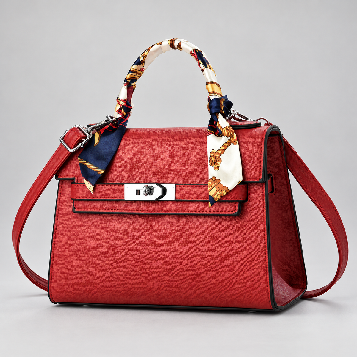 Aurelia Women’s Structured Handbag with Scarf Handle