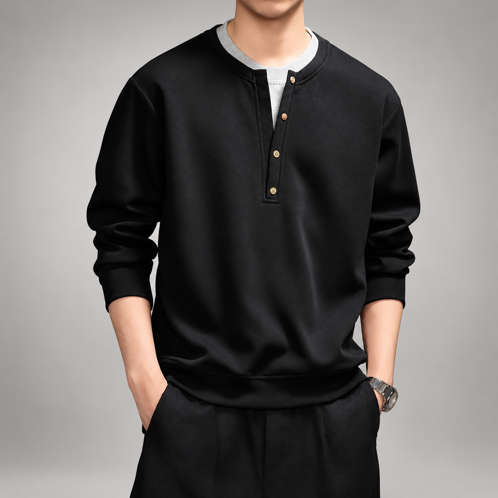 Alaric Men's Long Sleeve Henley Sweatshirt