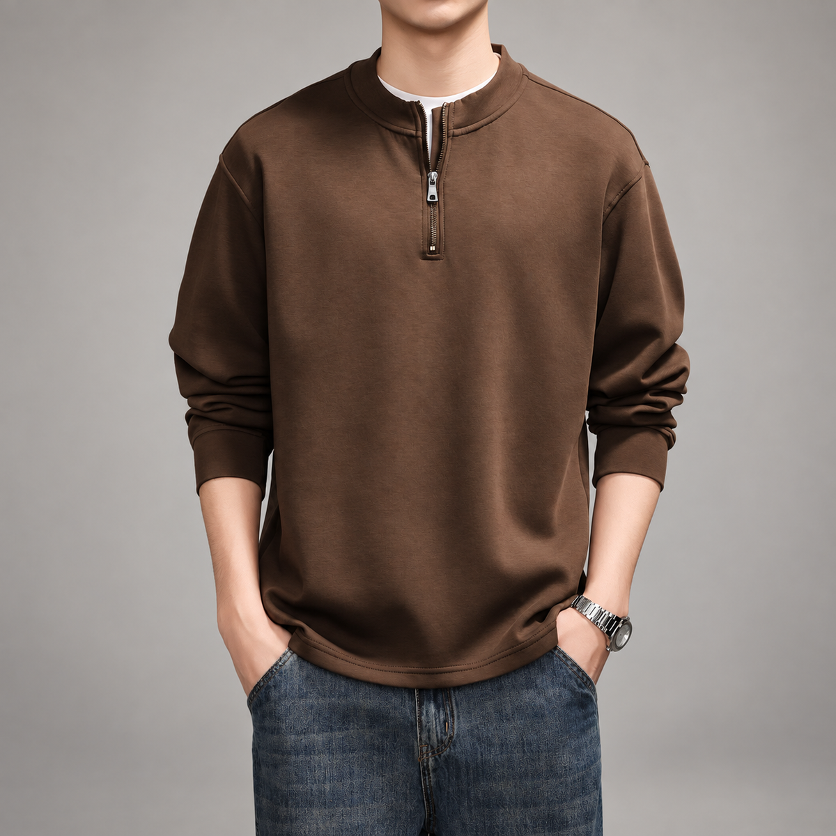 Florent Men's Relaxed Fit Quarter-Zip Pullover