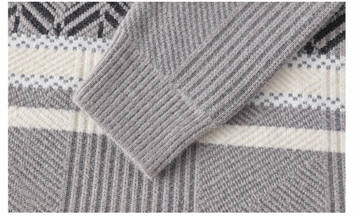 Remy Men’s Geometric Quarter-Zip Knit Sweater