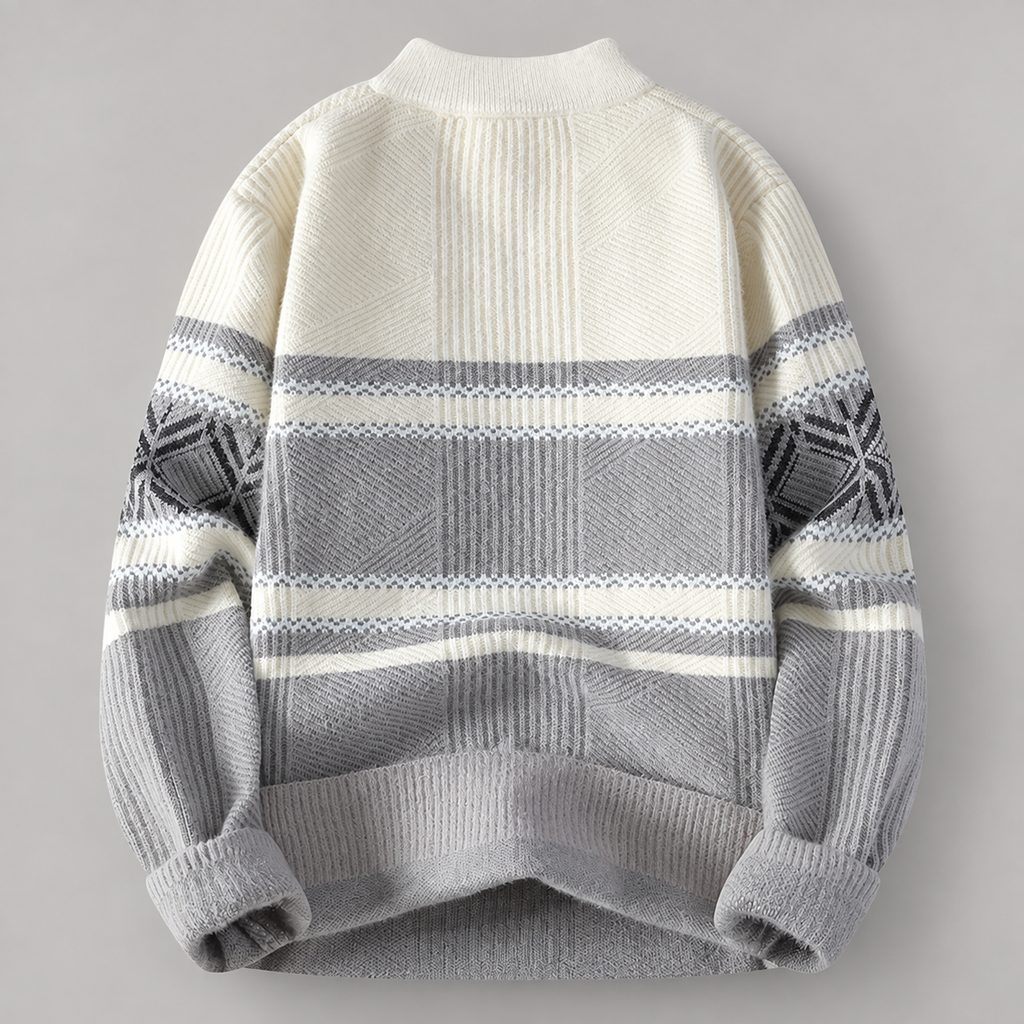 Remy Men’s Geometric Quarter-Zip Knit Sweater