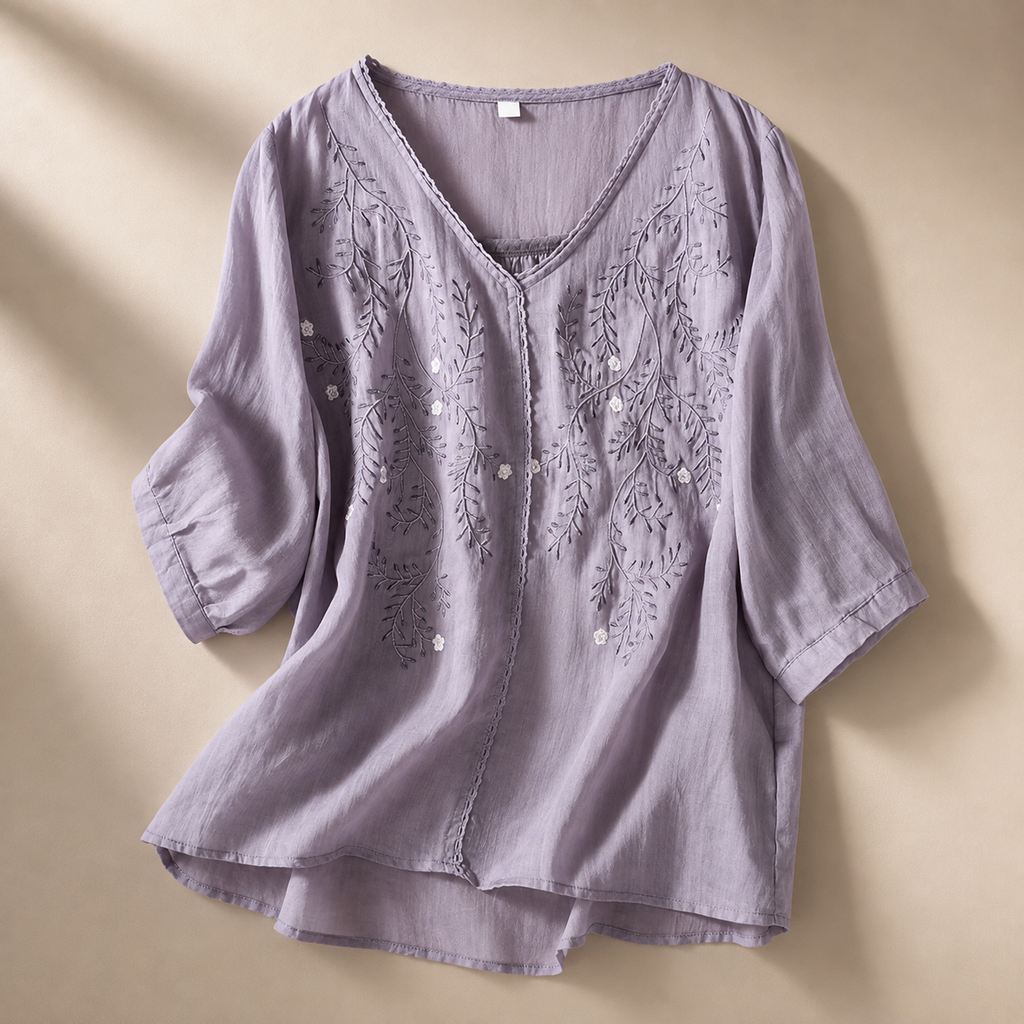 Rosalie Women's Embroidered Linen Blend Shirt