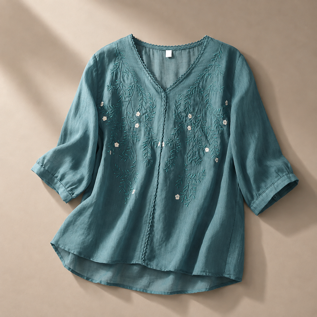Rosalie Women's Embroidered Linen Blend Shirt