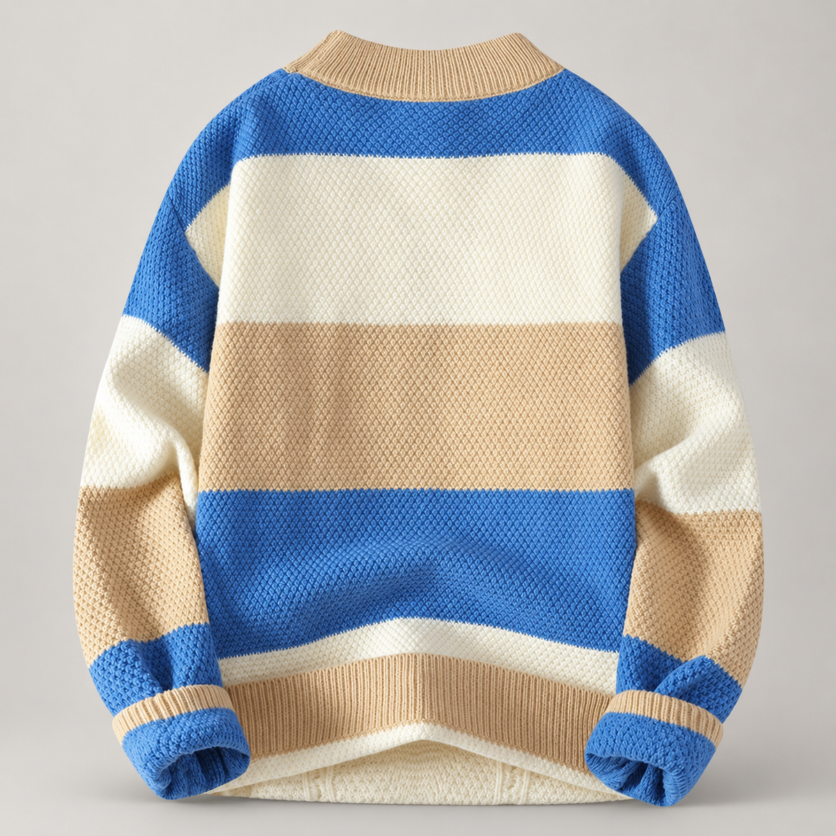 Rowan Men’s Color-Block Cable-Knit Crewneck Sweater