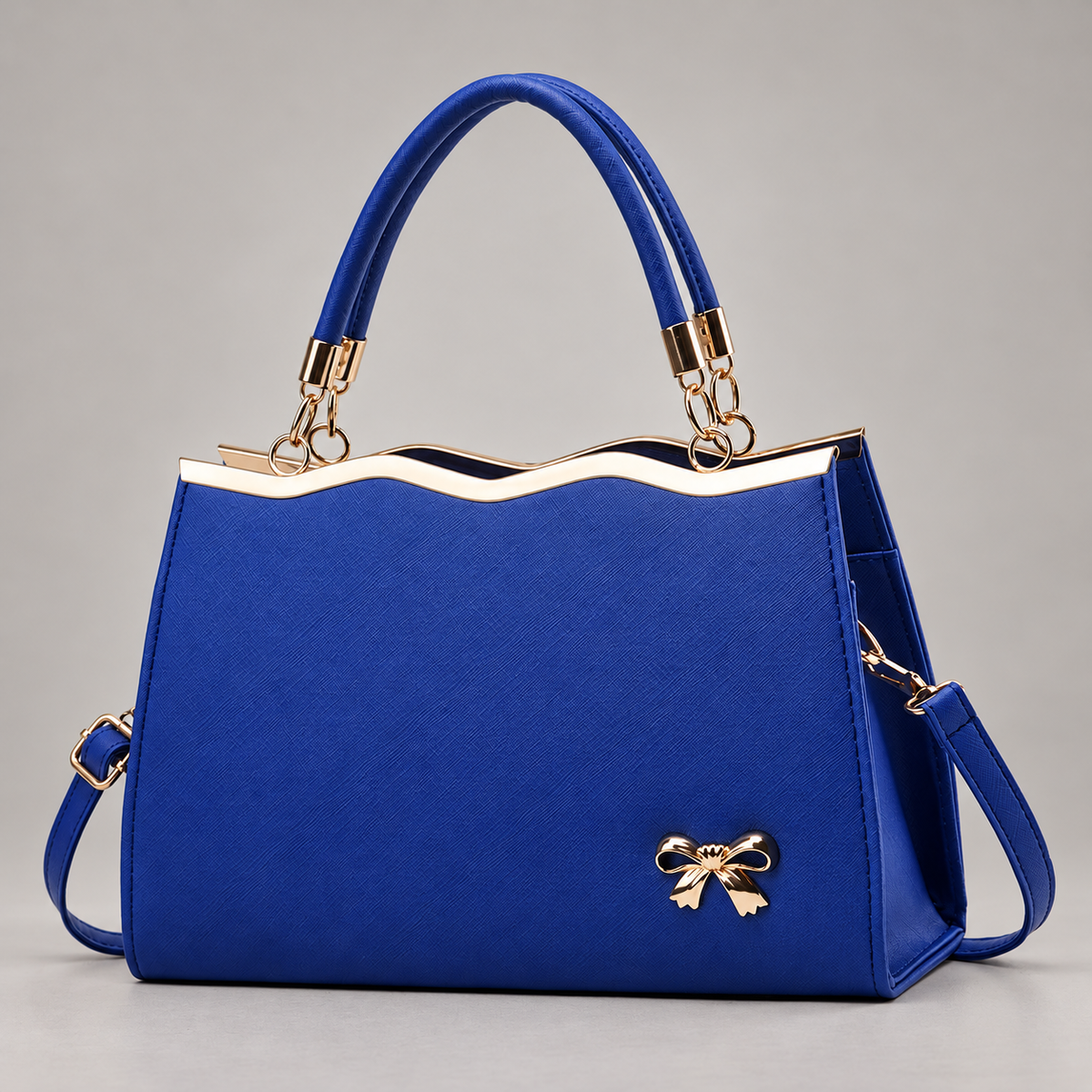 Monica Women’s Structured Handbag with Gold-Tone Bow