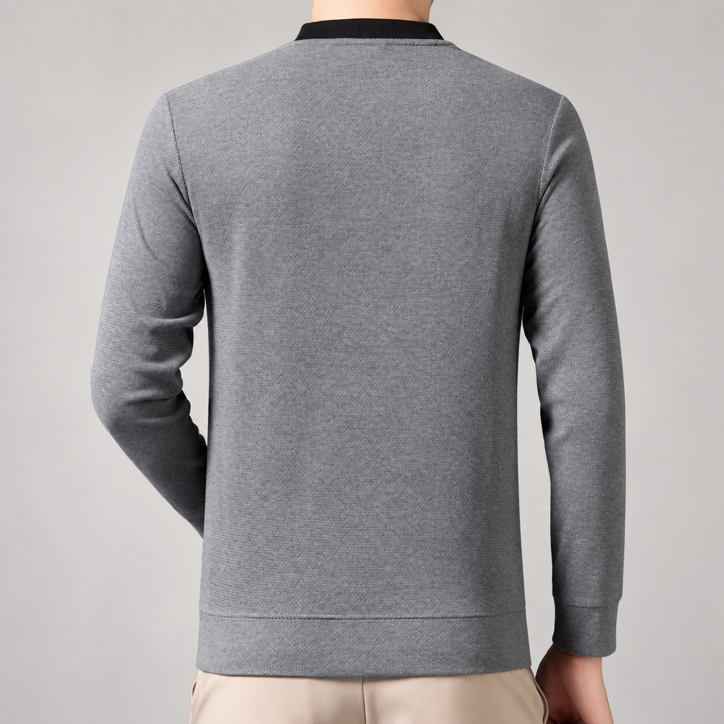 Sawyer Men’s Textured Crewneck Pocket Sweater