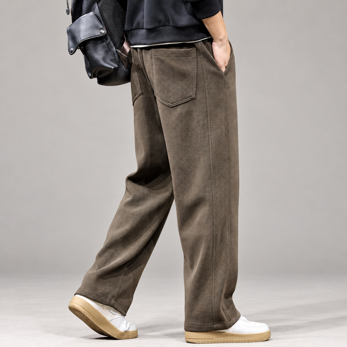 Marksen Men’s Relaxed Straight-Leg Ribbed Pants