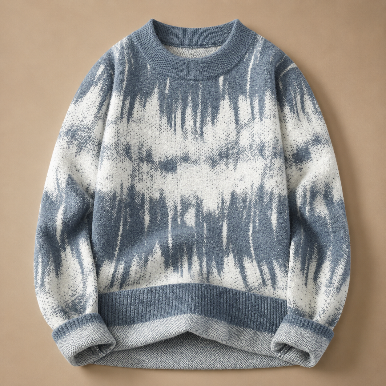 Sebastian Men's Abstract Knit Sweater – Relaxed Fit Patterned Crew Neck Pullover