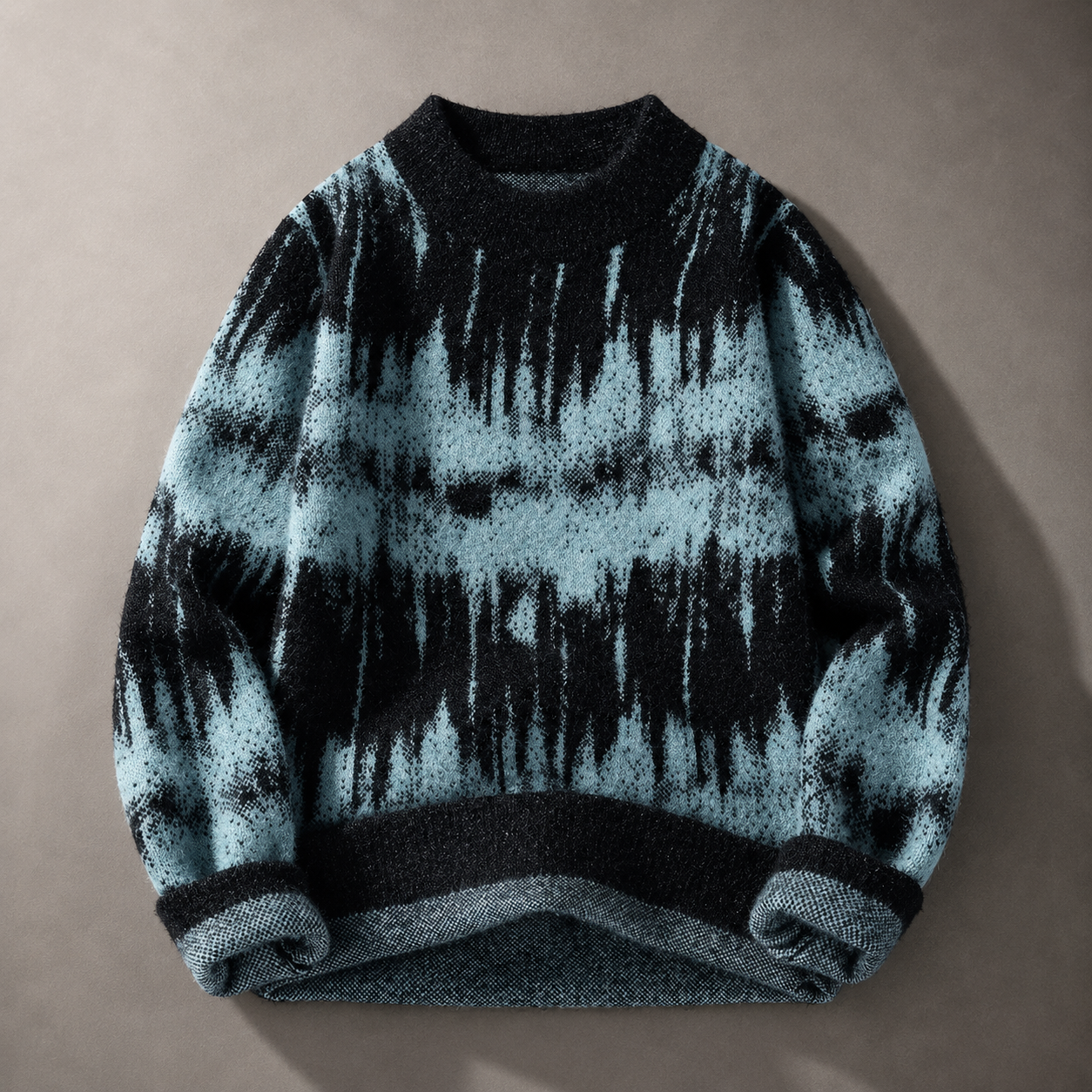Sebastian Men's Abstract Knit Sweater – Relaxed Fit Patterned Crew Neck Pullover