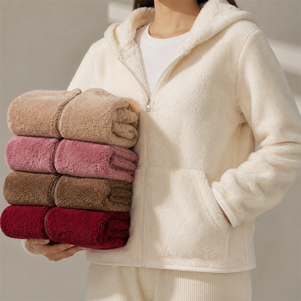Sloane Women’s Coral Fleece Hooded Jacket