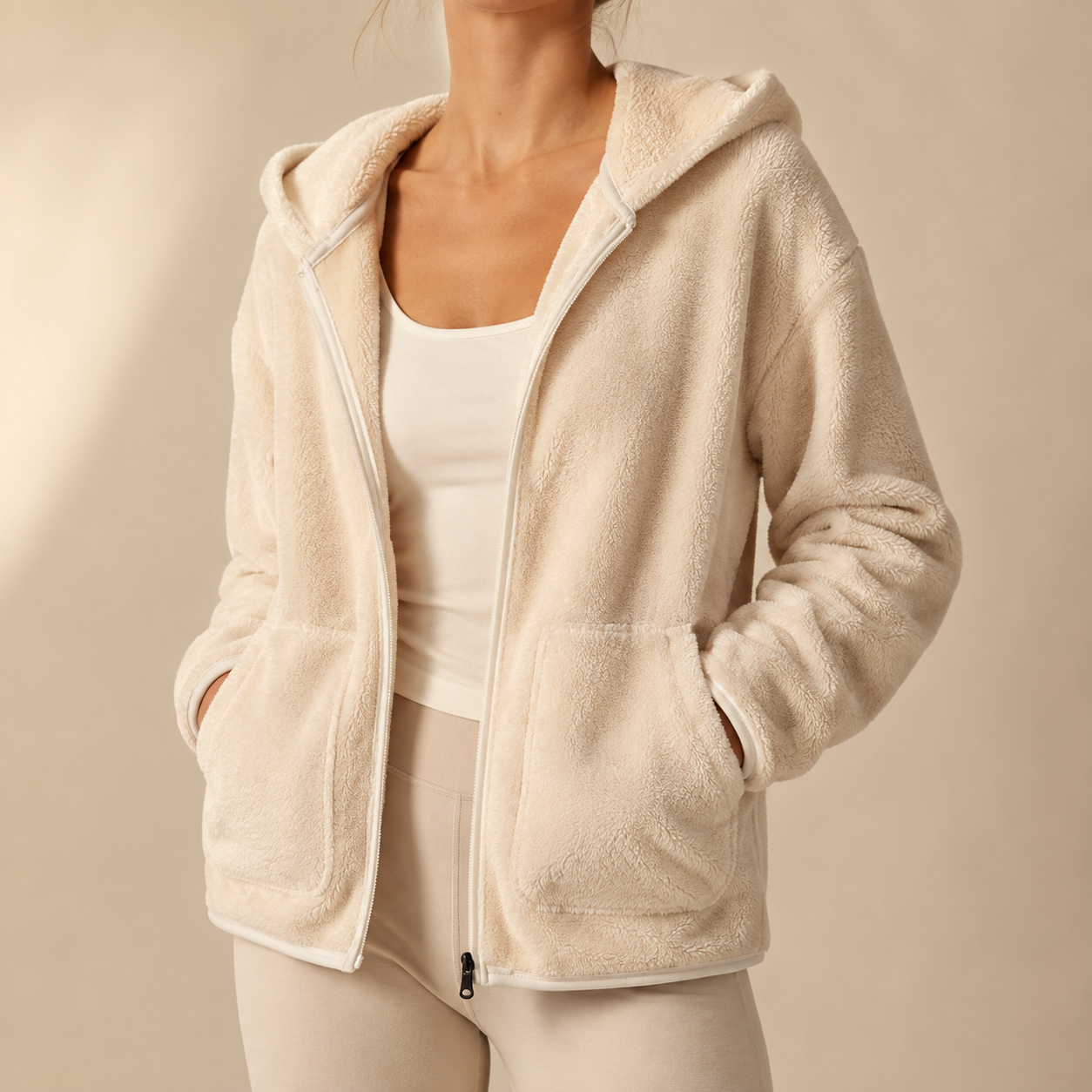 Sloane Women’s Coral Fleece Hooded Jacket