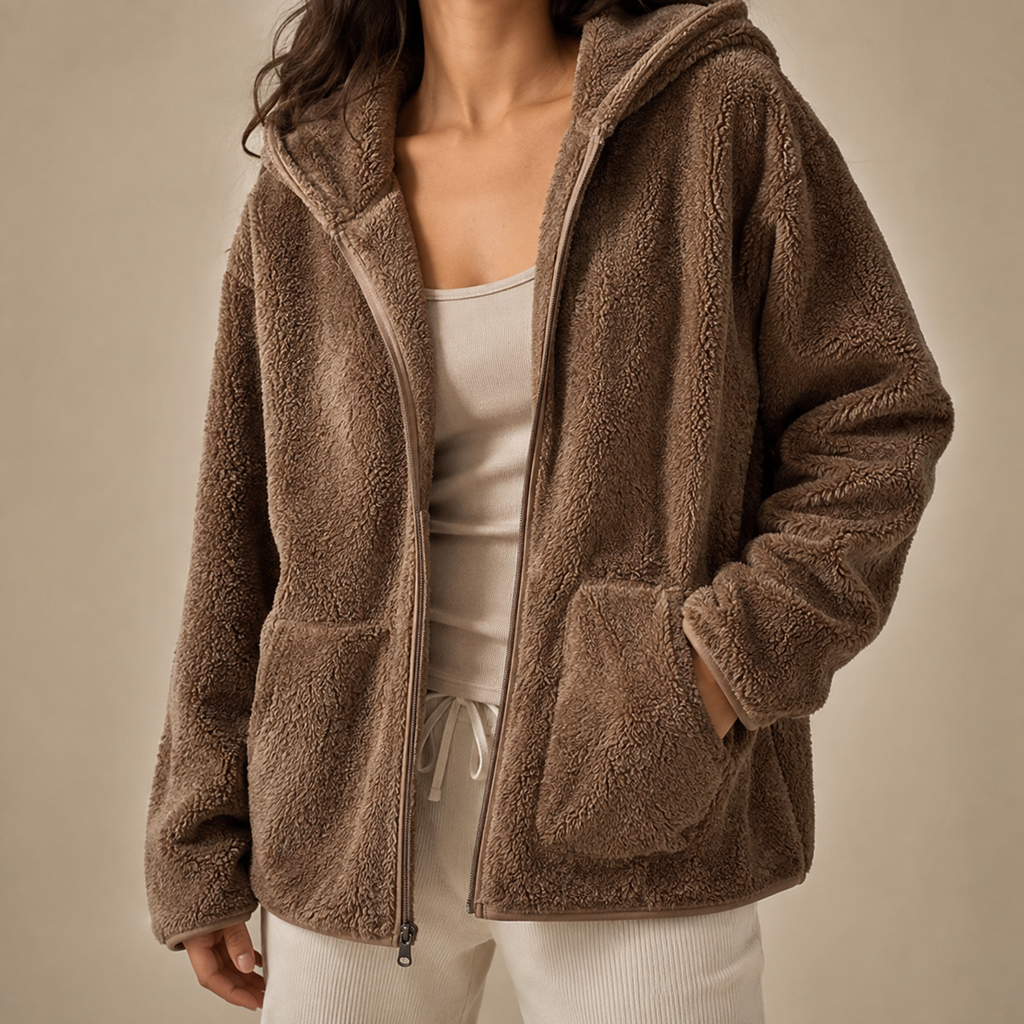 Sloane Women’s Coral Fleece Hooded Jacket