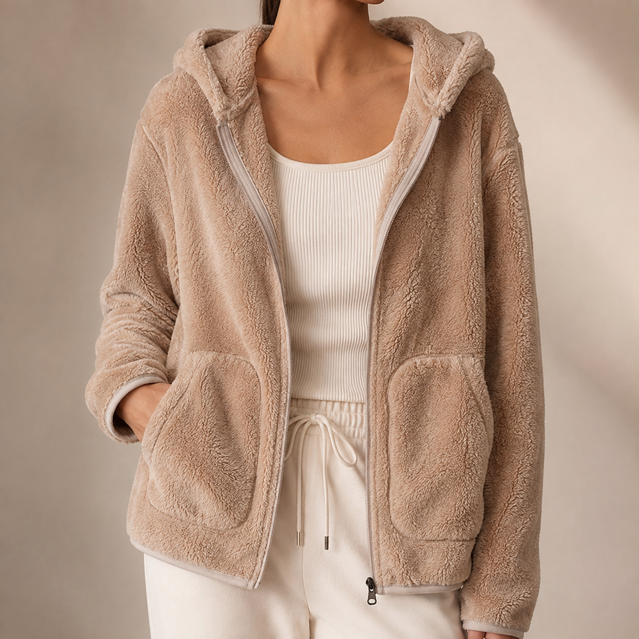 Sloane Women’s Coral Fleece Hooded Jacket