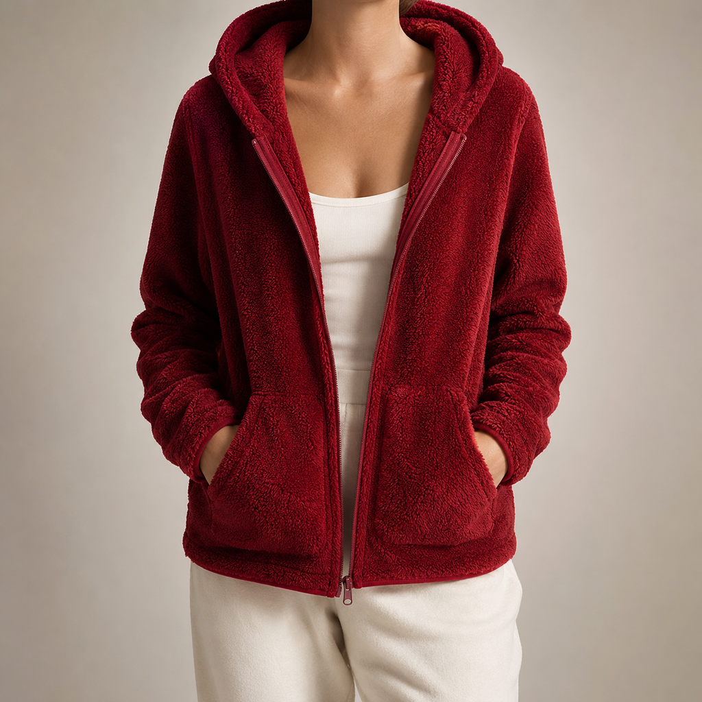 Sloane Women’s Coral Fleece Hooded Jacket