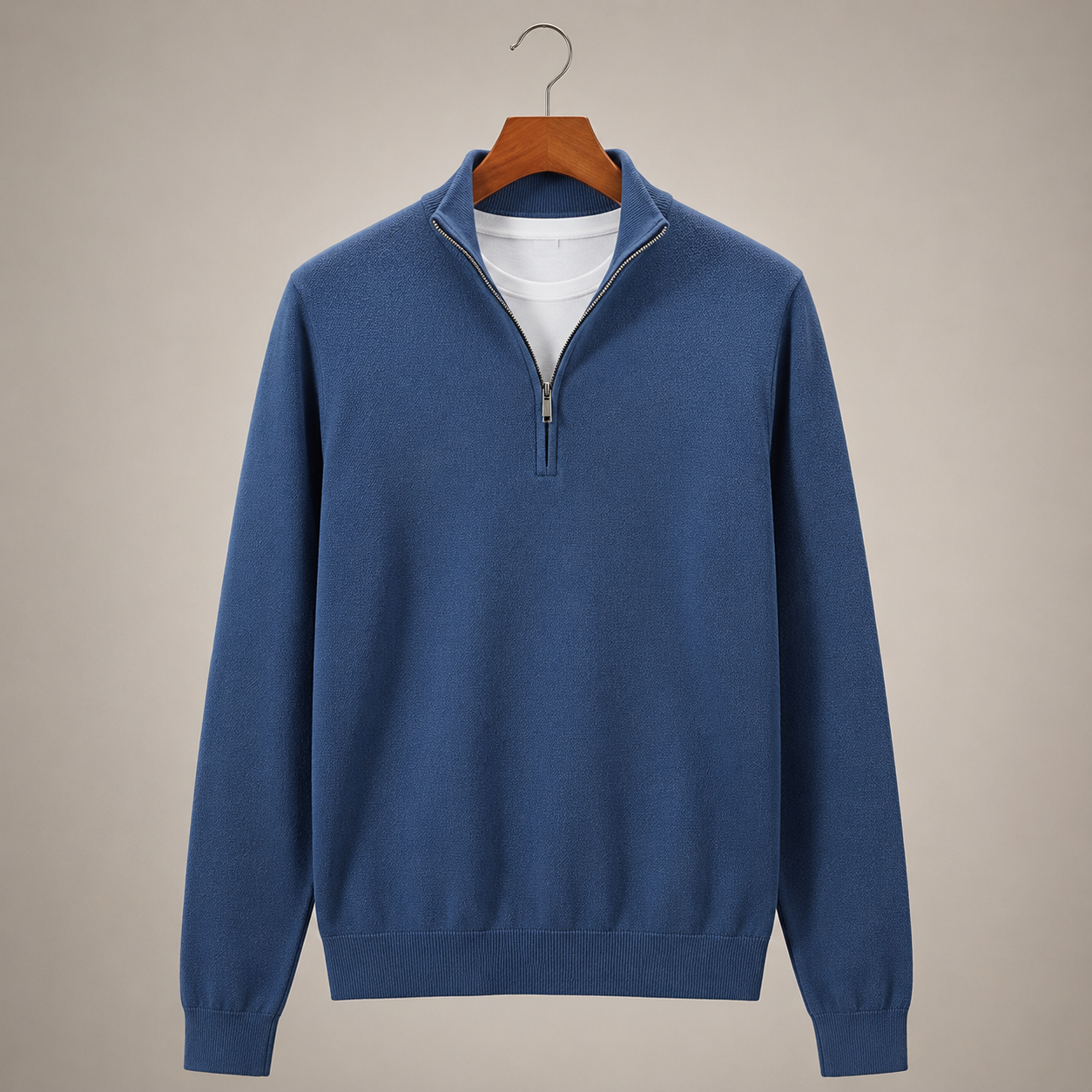Spencer Men's Cotton Quarter Zip Sweater Classic Fit Pullover