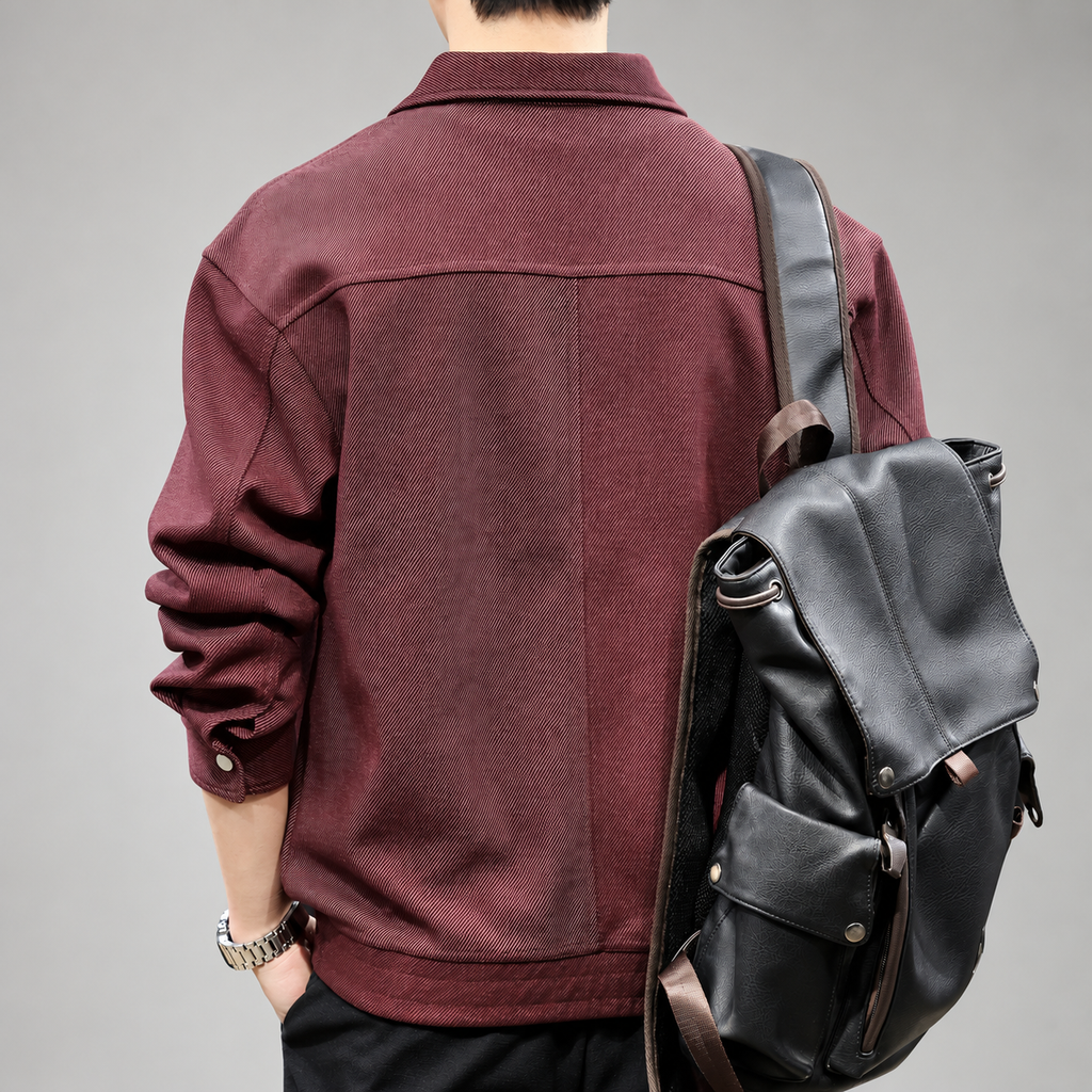 Adrian Men's Textured Half-Zip Pullover with Pointed Collar